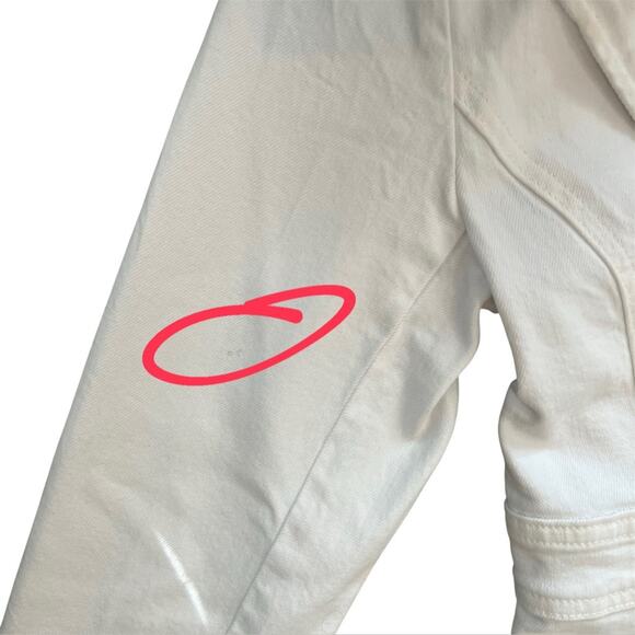 A.L.C. Women’s Amelia II White Denim Collared Gold One Button Blazer Jacket Sz 2 - Picture 12 of 14